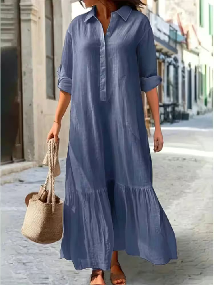 Plus Size Dress Office Lady Spring  Elegant Solid - Women's Fashion - View 5