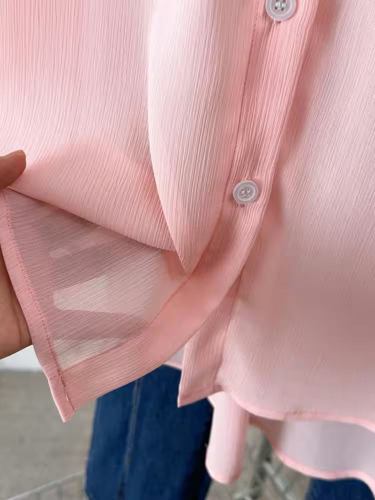Plus Size Shirt Arrivals Long Sleeve Chiffon - Additional View 5
