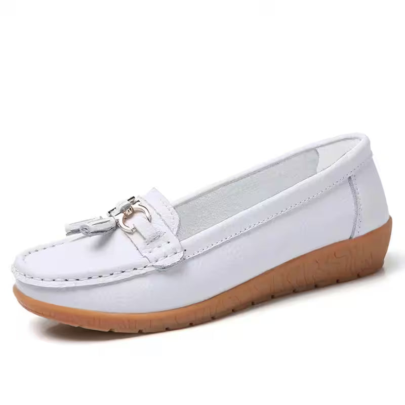 Genuine Leather Wedge Casual Shoes Ballerina - Additional View 11