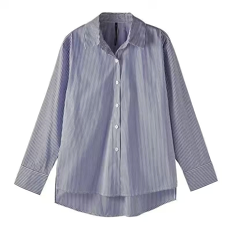 Casual Loose Fit Striped Top - Women's Fashion - View 3