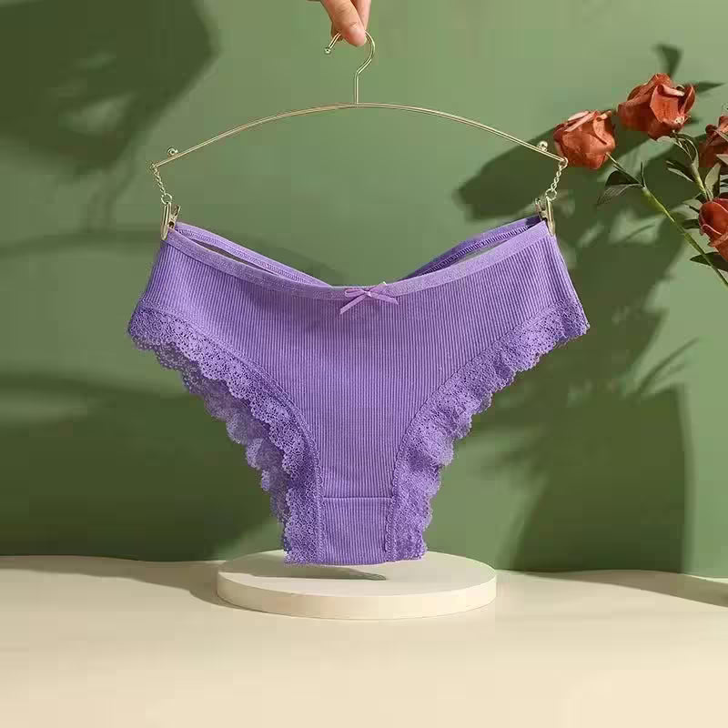 3PCS/Set Cotton Panties Sexy Low Rise Lace Brazilian - Additional View 7