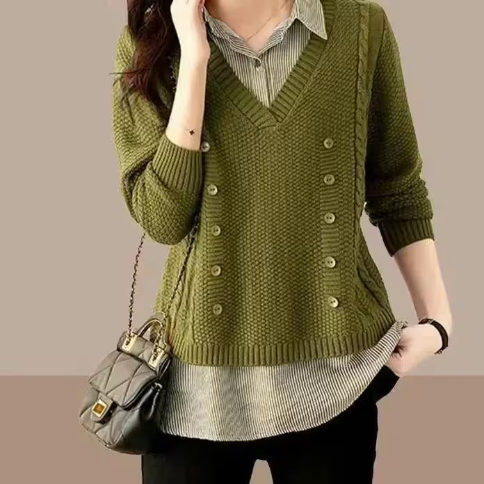 Tops - Sweater Classic polo collar Casual for Women