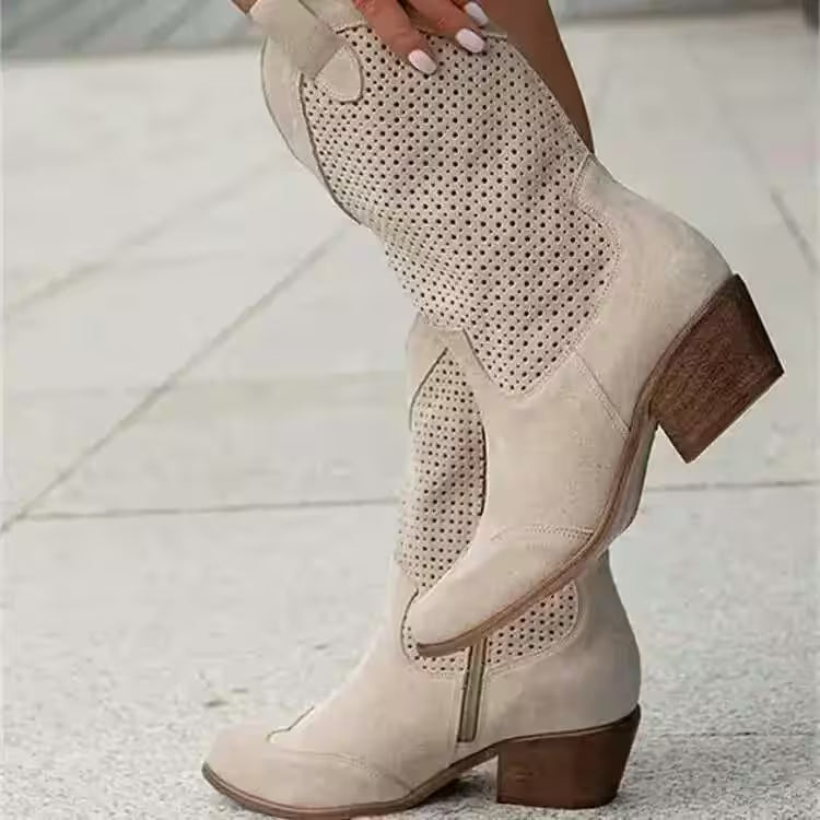 Chunky Heel Mid Boots Side Zip Size 34- 43 Short - Additional View 3