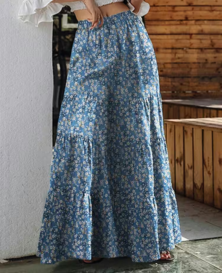 Plus Size Waist Tiered Flared Trousers 2025 Pantalon 5XL - Additional View 4
