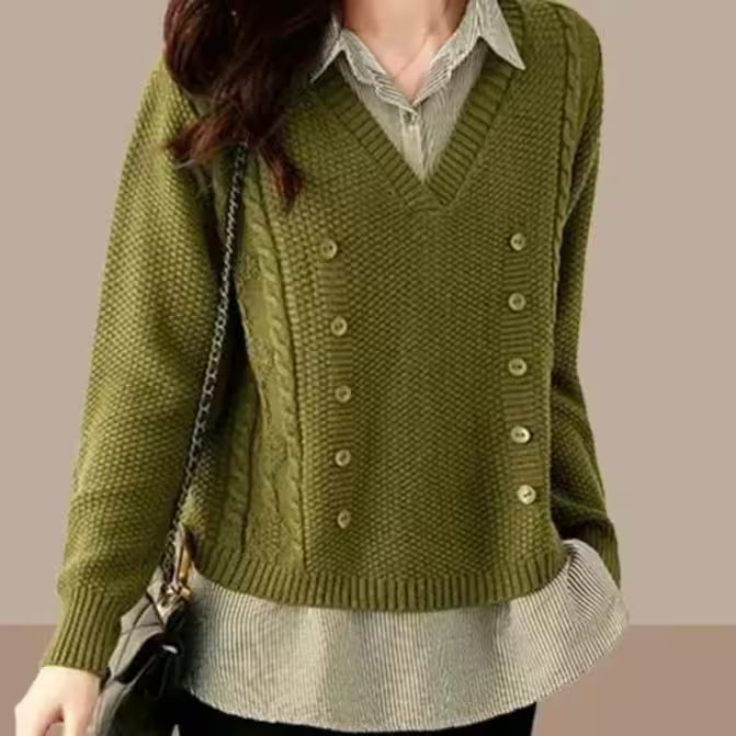 Sweater Classic polo collar Casual - Women's Fashion - View 7