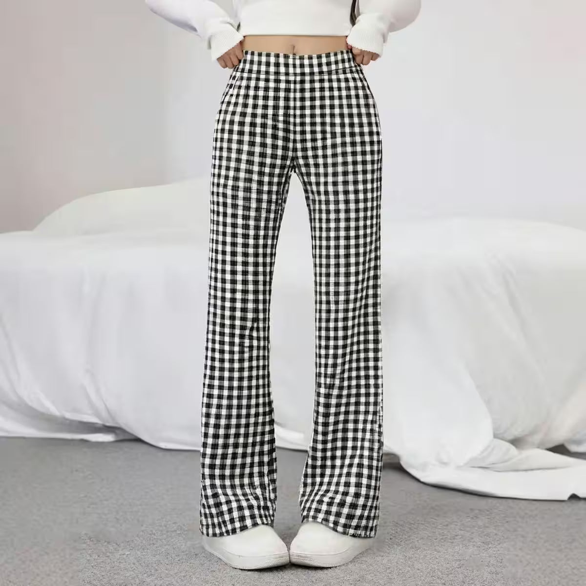 Pants Autumn Fashion Plaid Natural Casual - Additional View 2