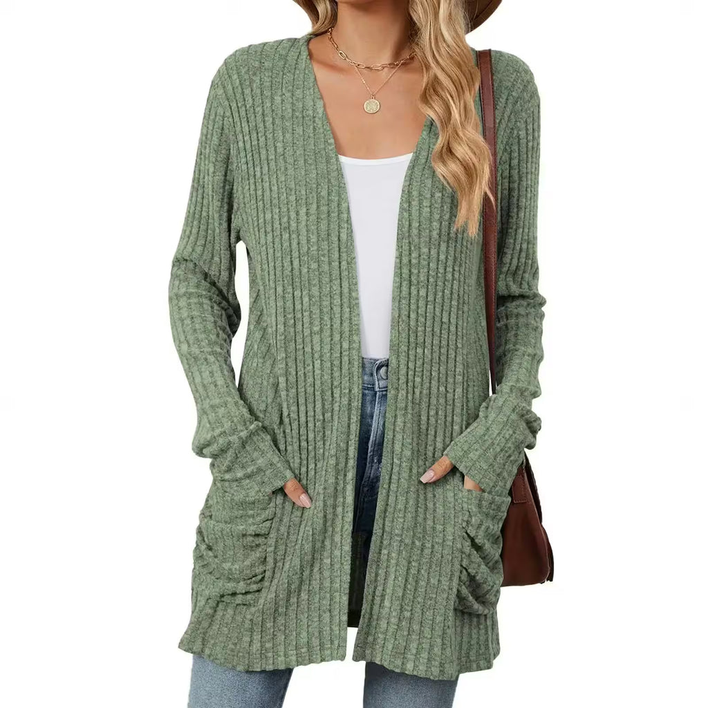 Lightweight 3/4 Sleeve Black Sweater Cardigan Casual - Women's Fashion - View 4