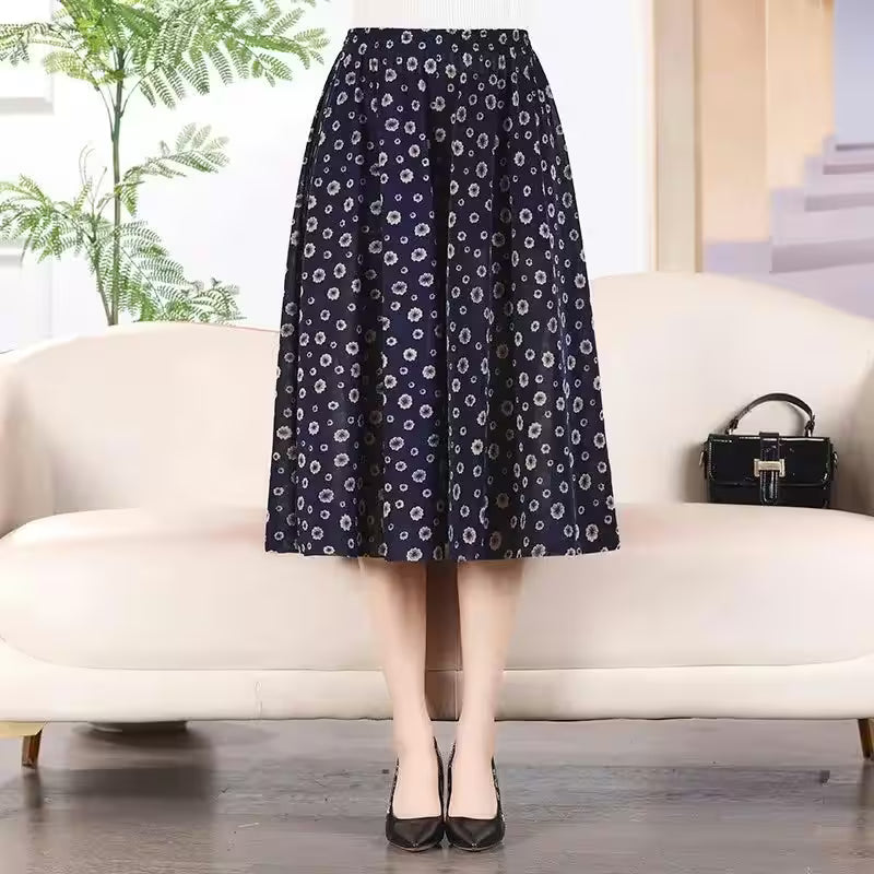 Plus Size Fashionable Flower Print Short Skirt Classic - Additional View 5