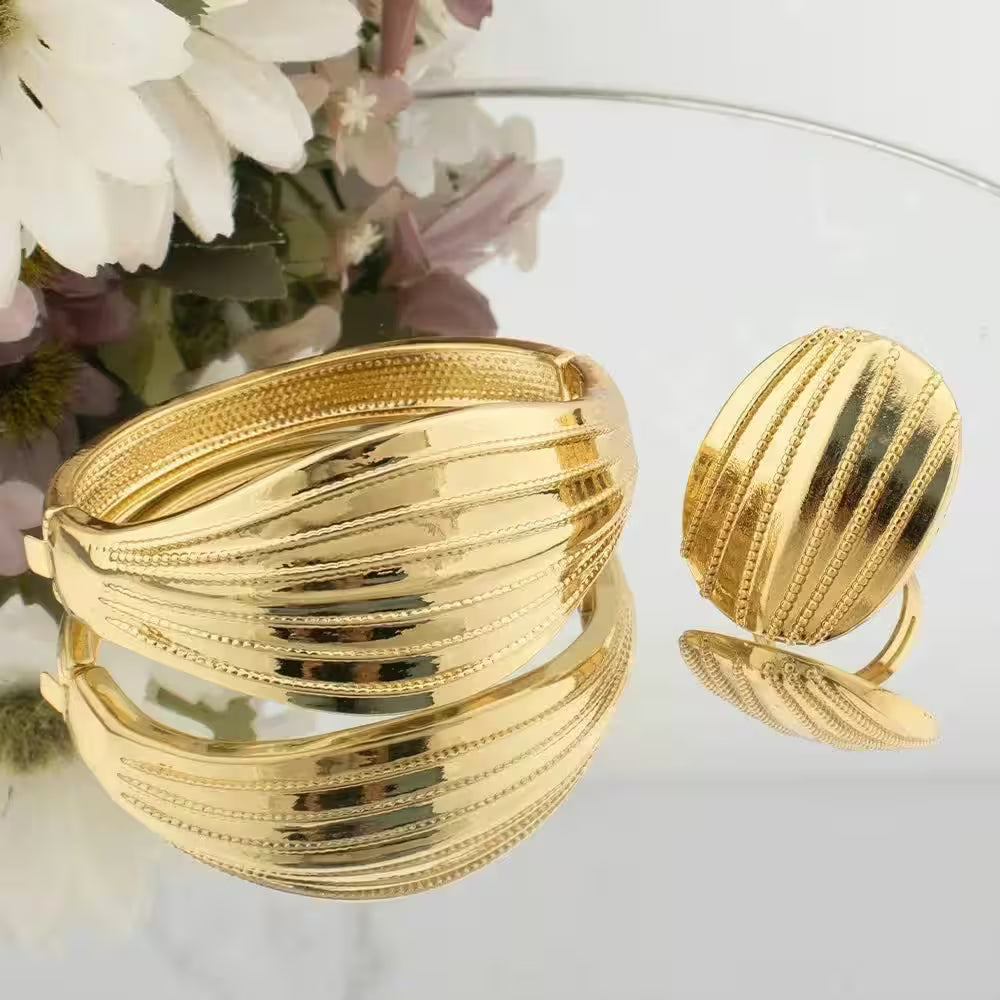 Bracelets Gold Color Jewelry Dubai Party Set - Additional View 2