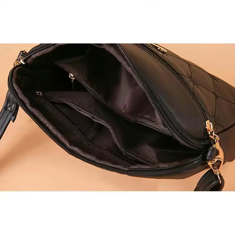 Crossbody-purse-female-leather-black-handbag-small-messenger - Additional View 5