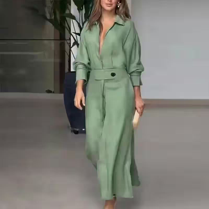 Dress Elegant V Neck Long Sleeve Casual Spring - Women's Fashion - View 3