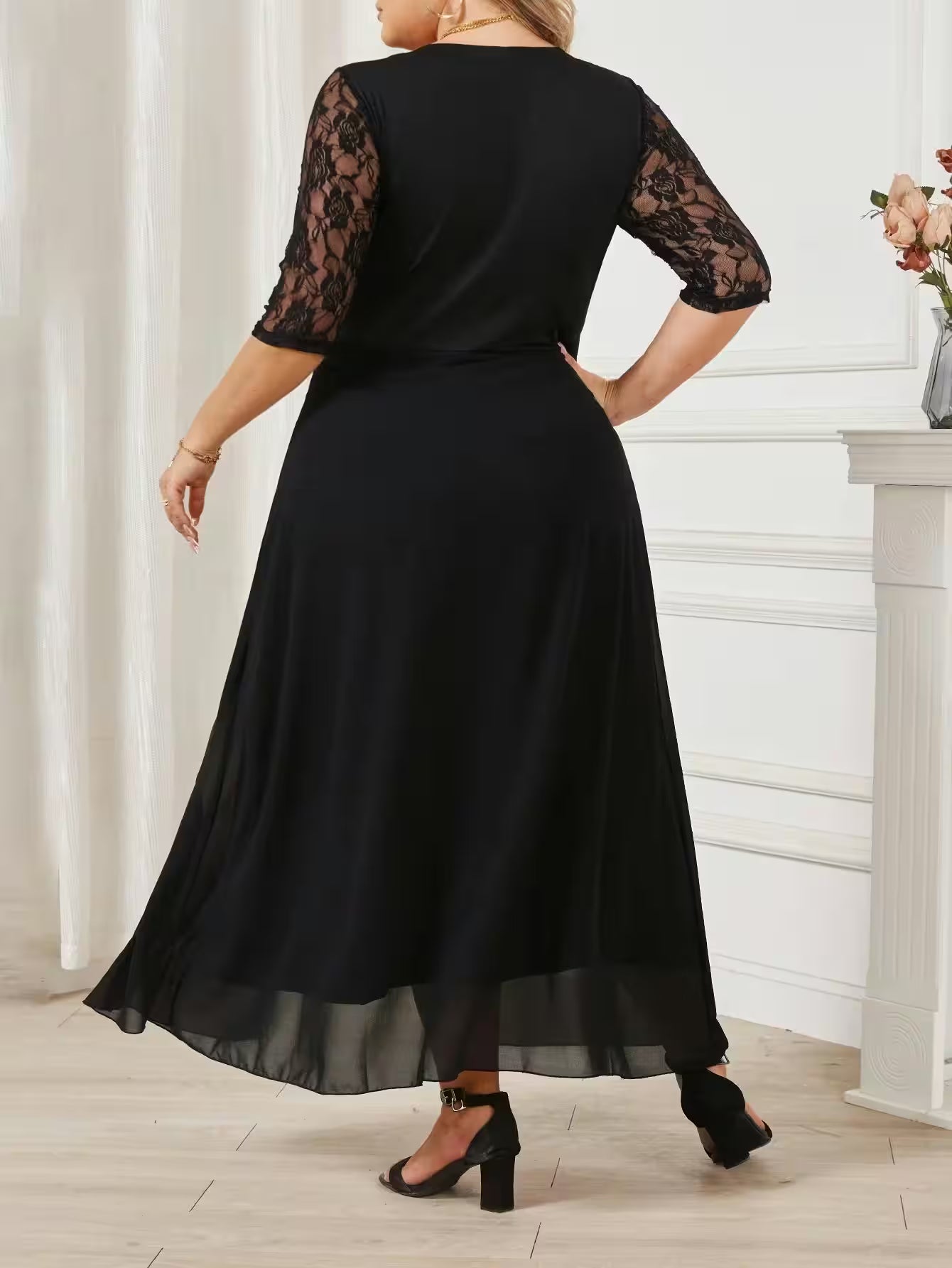 Plus Size Sexy Elegant Lace Patchwork - Additional View 3