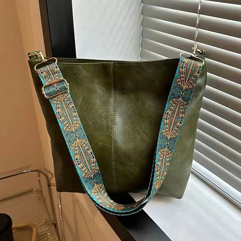Wide Geometric Strap Shoulder Bag Large Capacity Crossbody - Additional View 10