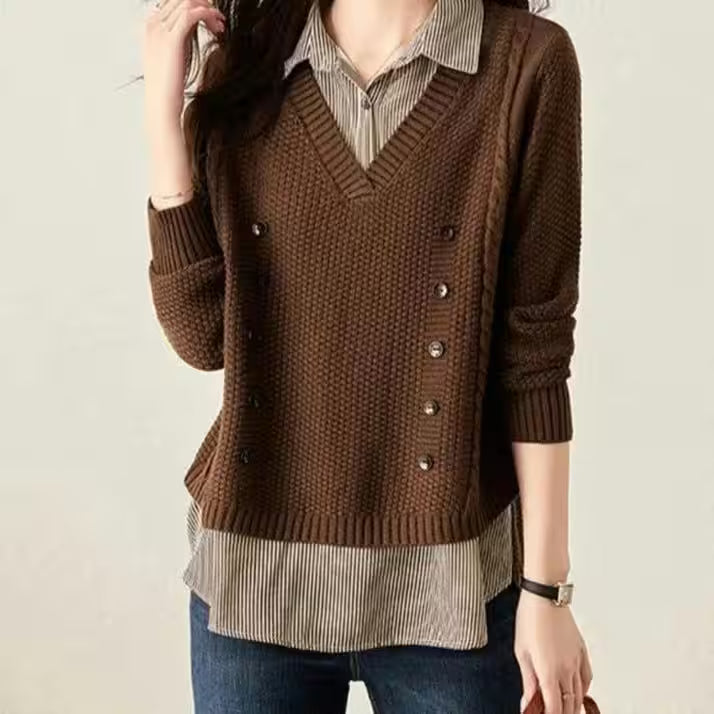 Sweater Classic polo collar Casual - Women's Fashion - View 5