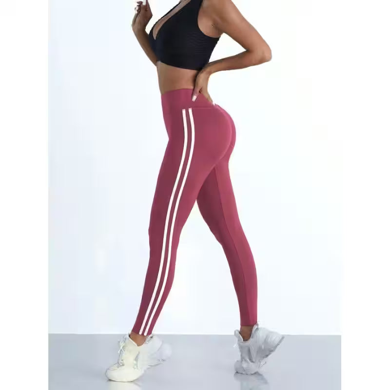 Yoga Leggings Striped Slim Sports Pants - Additional View 3