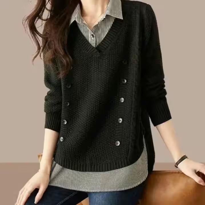Sweater Classic polo collar Casual - Women's Fashion - View 8