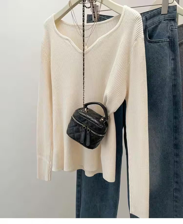 Plus Size Pullover Knitted Warm Sweater Top - Women's Fashion - View 6