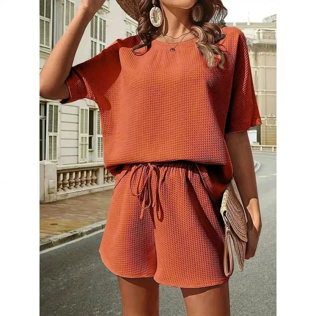 2 Piece Sets Outfit Solid Color Casual Loose Short - Additional View 30