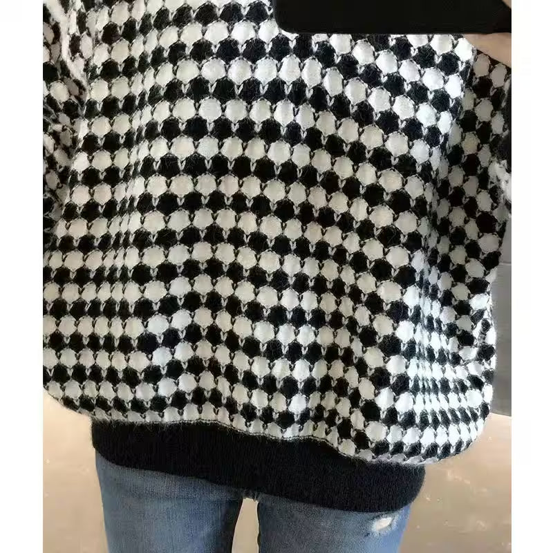V-Neck Loose Clothing Bat Sleeve Sweater Spring - Women's Fashion - View 5