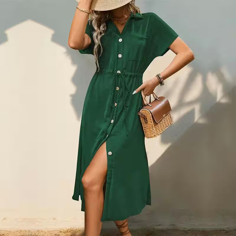 Fashion Commuter New Lapel Shirt Dress - Additional View 2