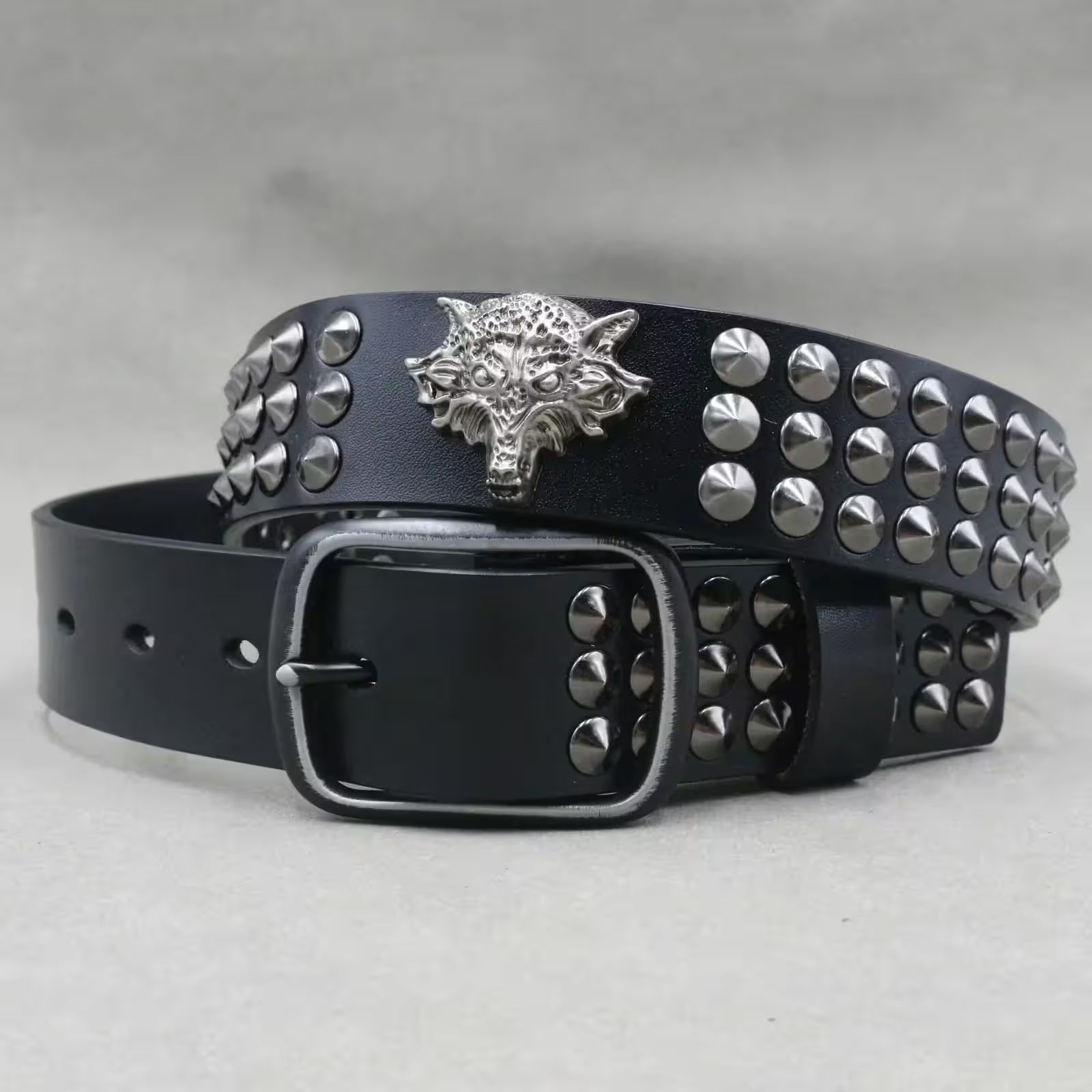 Nice Rivet Genuine Leather Belt Goth Style - Additional View 19