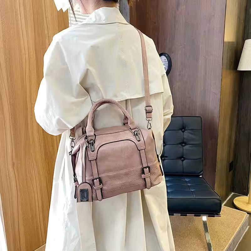 Leather Boston Shoulder Bags Luxury - Additional View 3