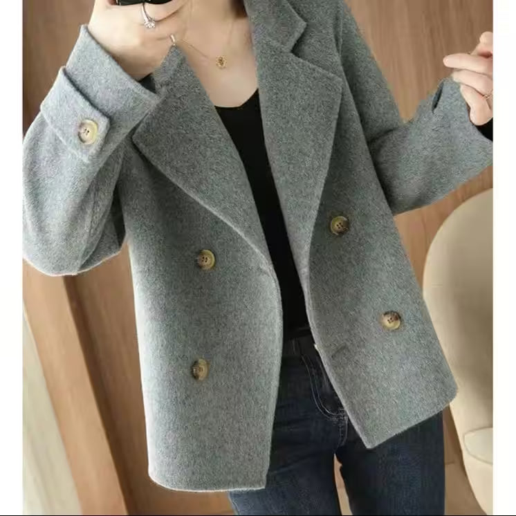 Women's Coat in Red - Detail View