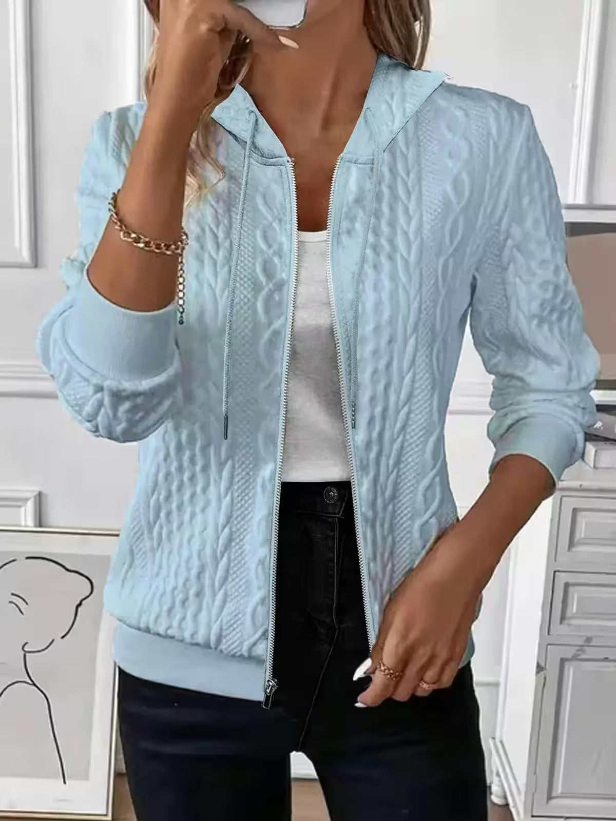 Long Sleeve Zipper Coat Autumn Winter - Additional View 6