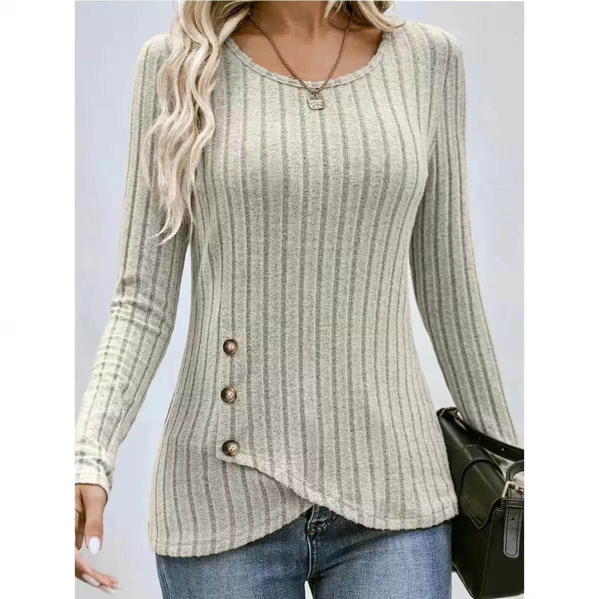 Tops - T-shirt Long-sleeved Casual Street Style Pullover
