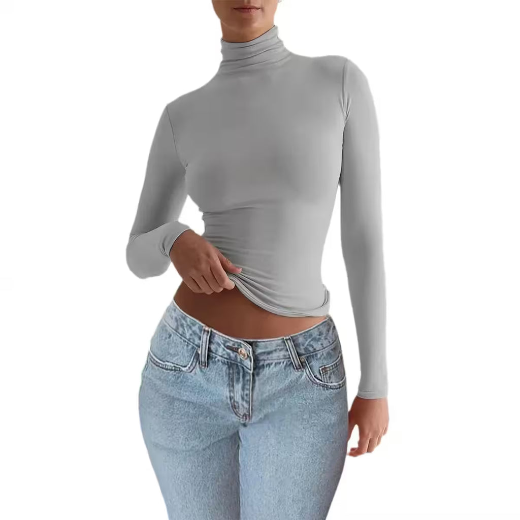 Long Sleeve Tops Lady's Bottoming Shirt Clothing - Additional View 2