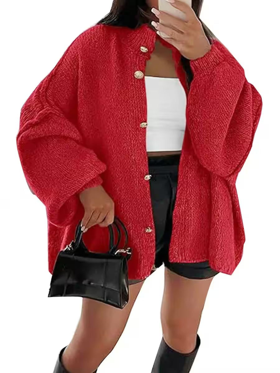 Style Oversized Long Sleeve Loose Buttons Cardigans Coat Winter - Women's Fashion - View 9