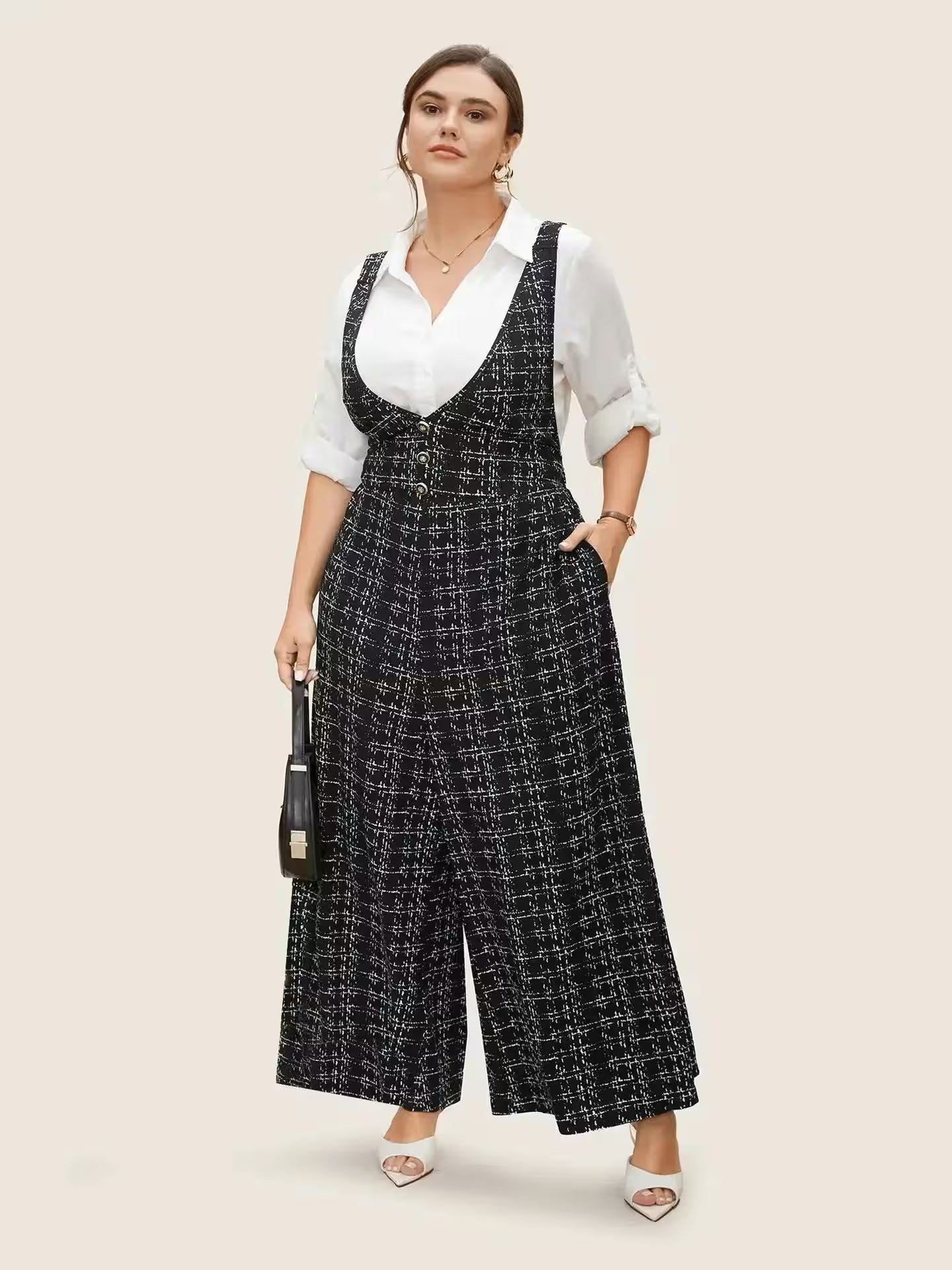 Plus Size Clothing Large Plaid Cross Back - Additional View 9