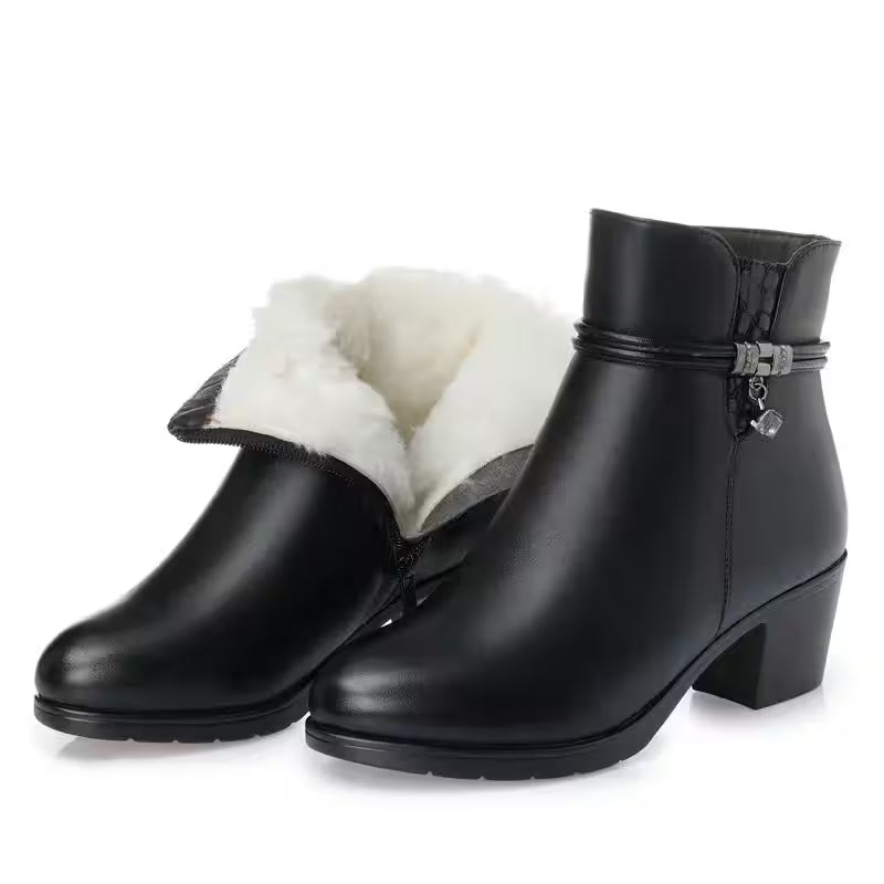 Shoes Boots Zipper Mid Heel Plus Size - Additional View 6