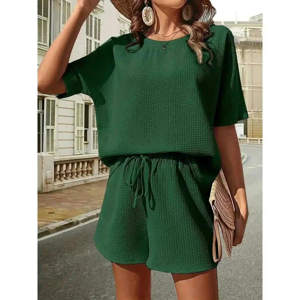 2 Piece Sets Outfit Solid Color Casual Loose Short - Additional View 26