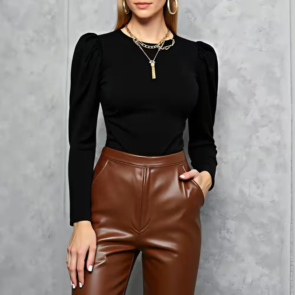 T-Shirts Spring French Puff Sleeve - Additional View 3