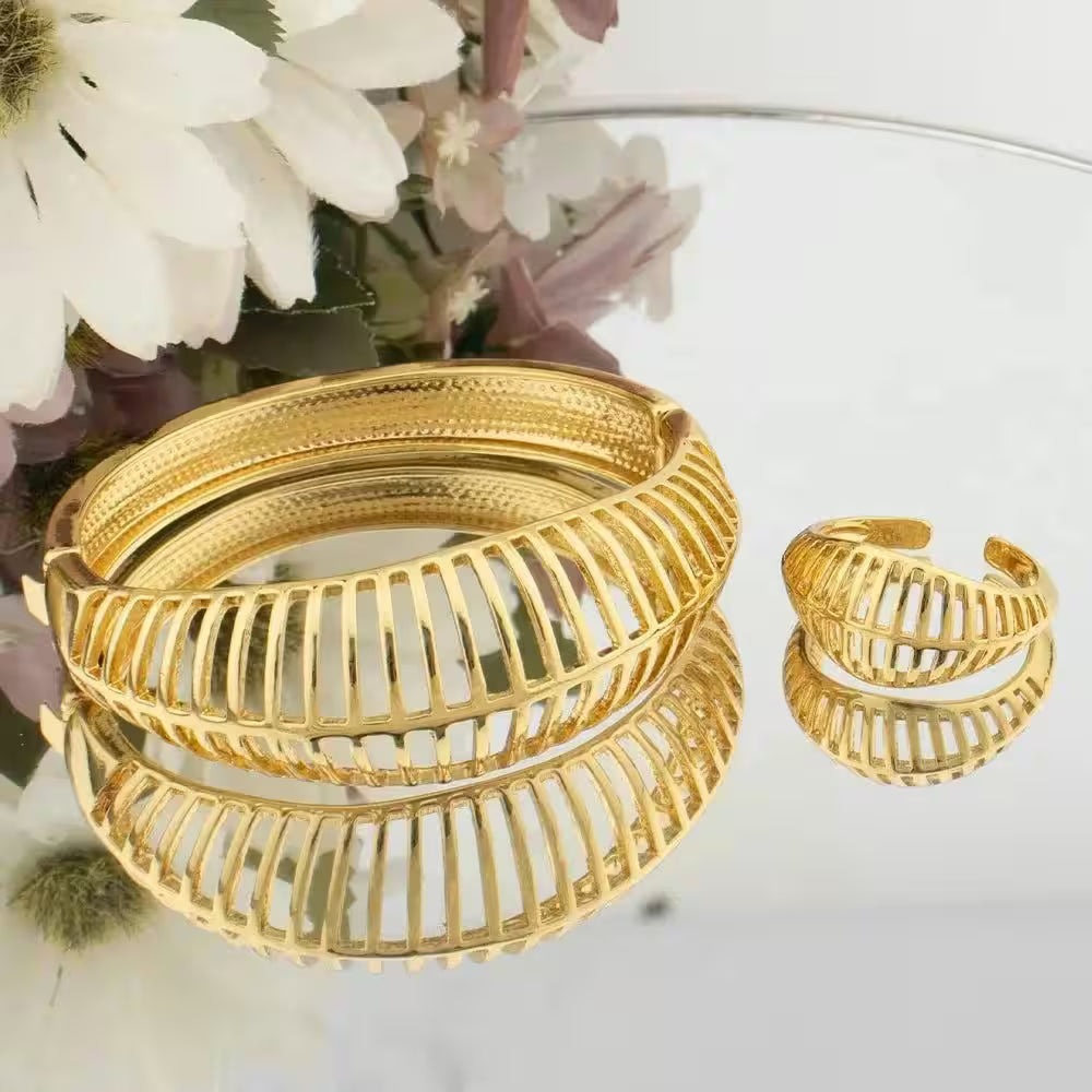 Bracelets Gold Color Jewelry Dubai Party Set - Additional View 7