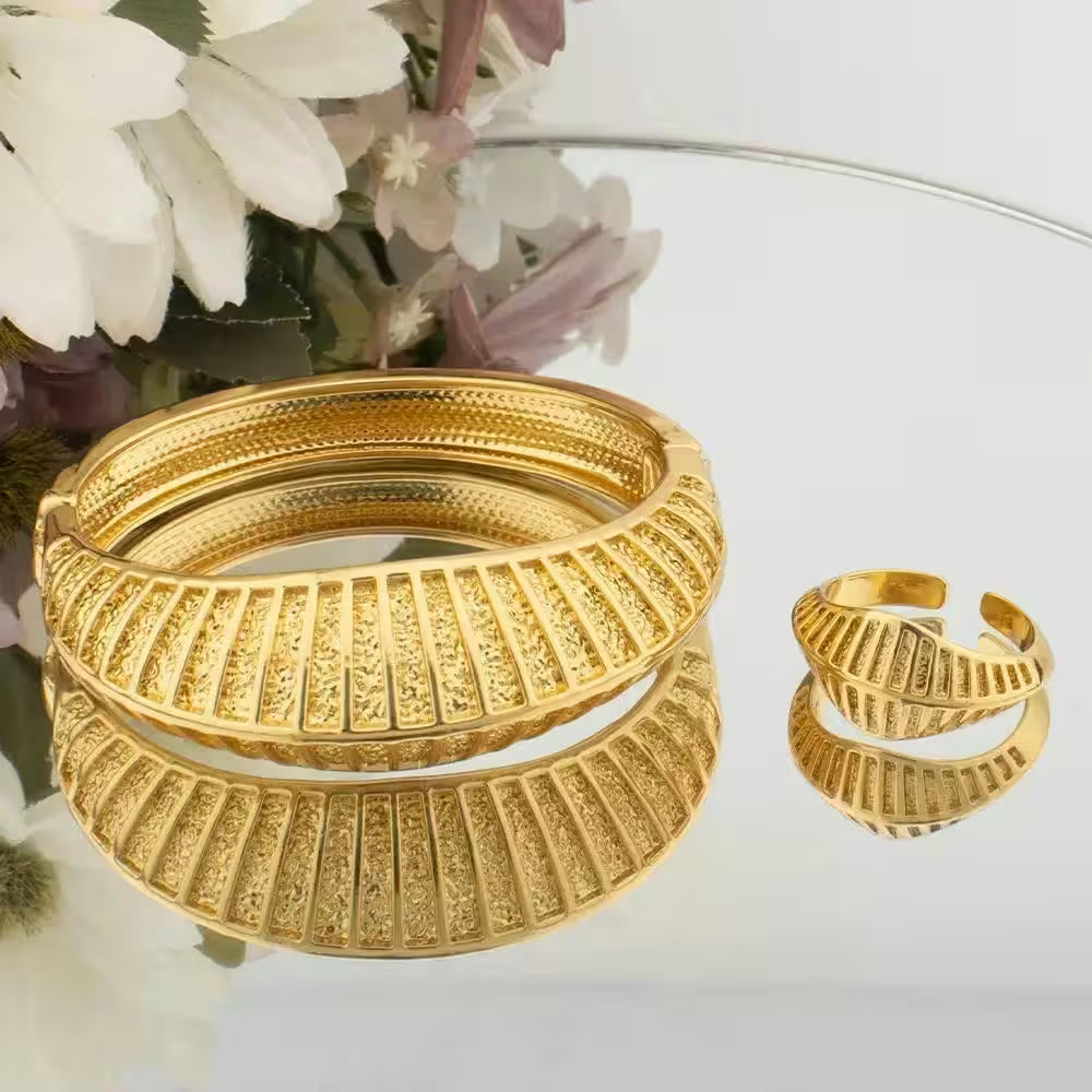 Bracelets Gold Color Jewelry Dubai Party Set - Additional View 4