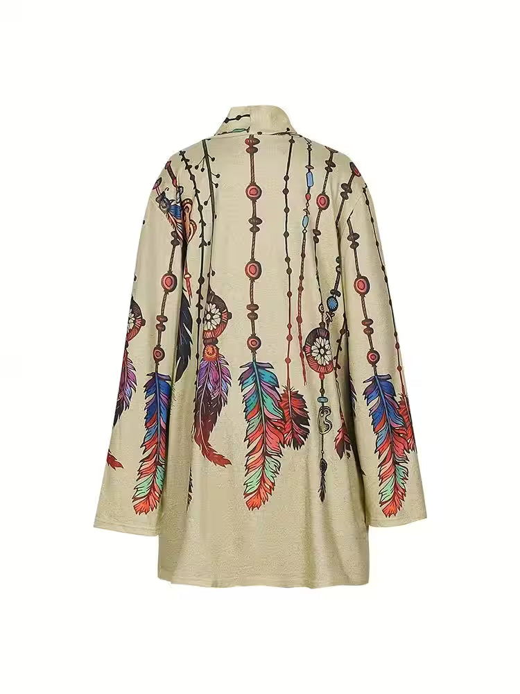 Plus Size 2025 Spring Long Sleeve Retro Cardigan - Additional View 3