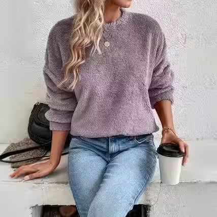 Pullover Casual Double-sided Velvet Loose Sweater - Women's Fashion - View 3