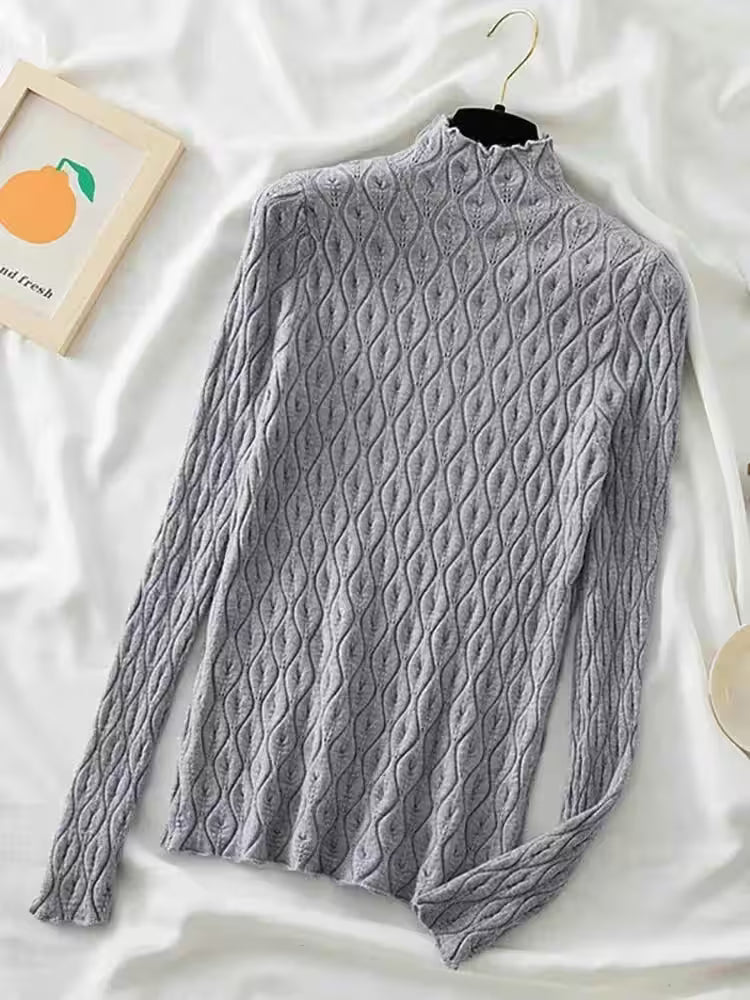 Cashmere Turtleneck Sweaters - Women's Fashion - View 12