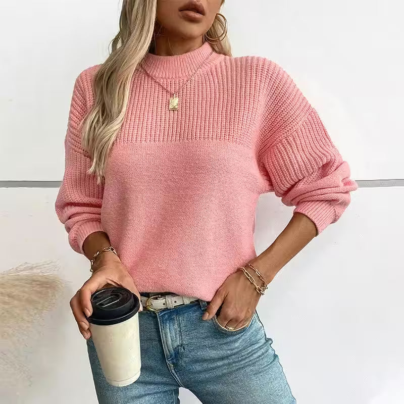 Sweater Half Turtleneck Pullover Casual - Women's Fashion - View 3