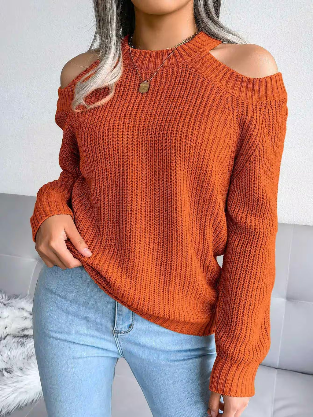 Casual Long Sleeve Knitted Pullover - Women's Fashion - View 18
