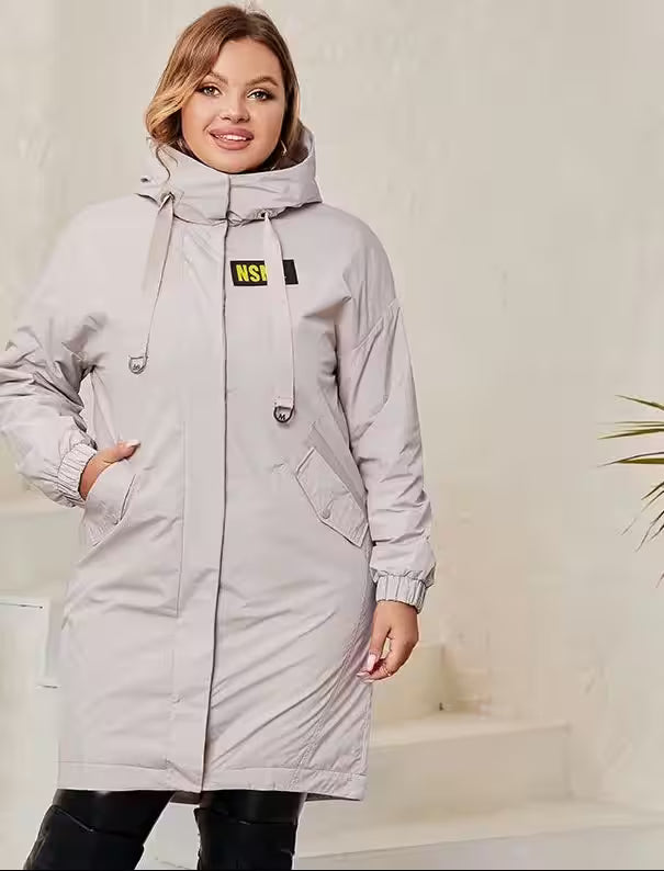 Plus Size Spring Autumn Trench Coat - Additional View 5