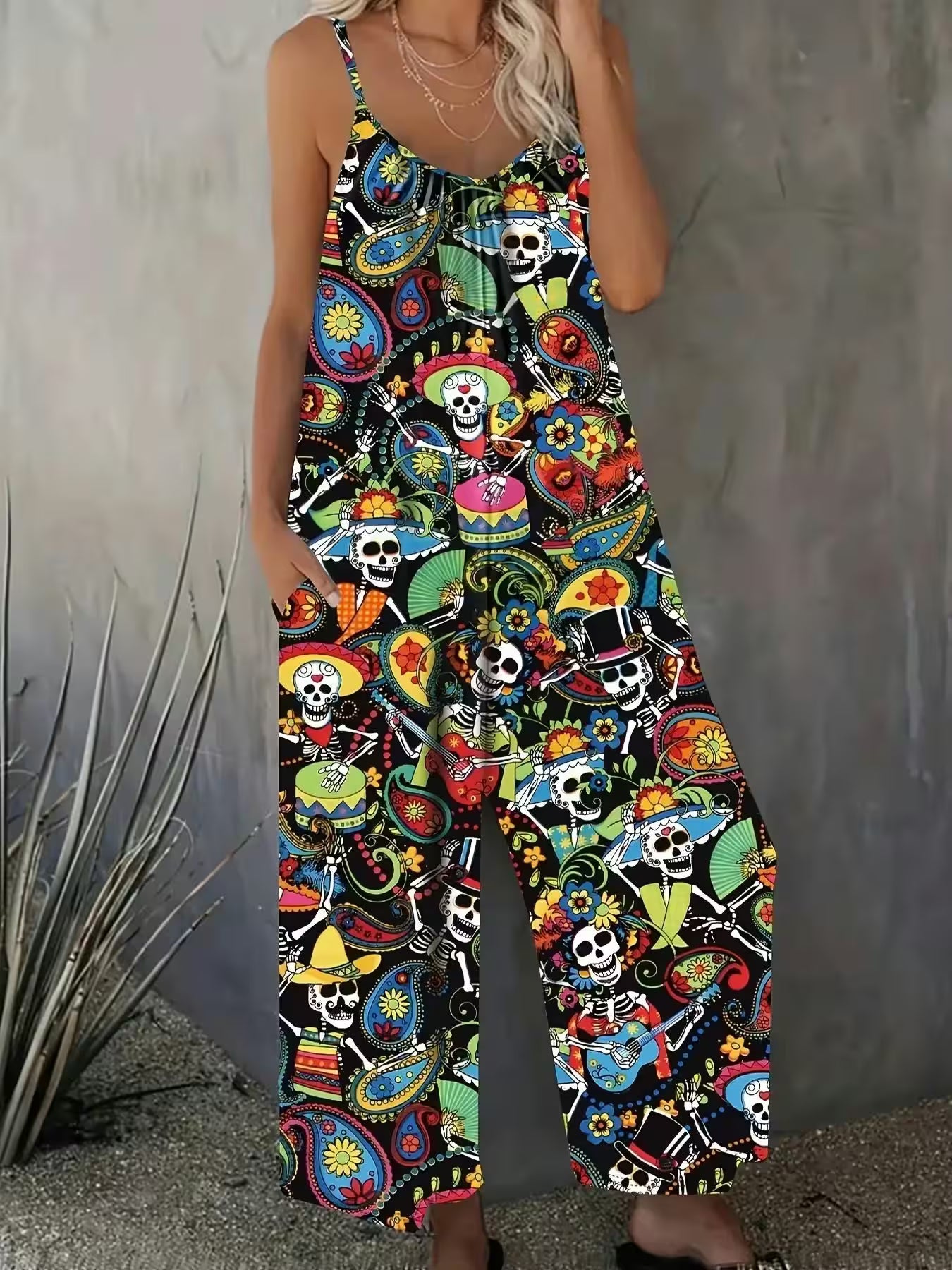 Women's Fashion - Plus size new Gothic style casual  jumpsuit