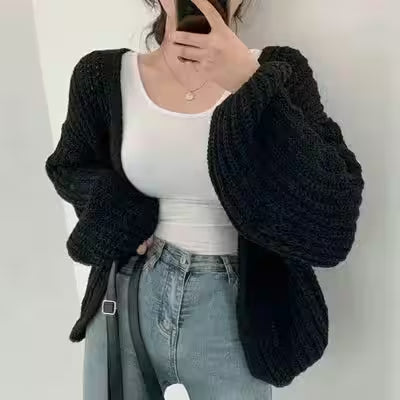 Cardigan Sweater Casual Fall Streetwear Tops - Additional View 2
