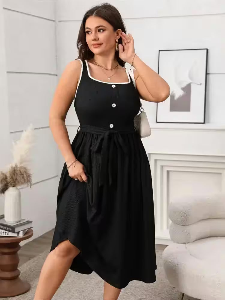 Plus Size Square Collar Dress - Additional View 5
