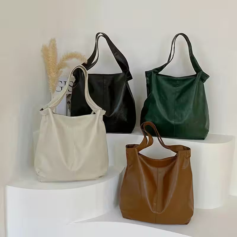 LEFTSIDE Fashion Big Leather Tote Bag - Additional View 5