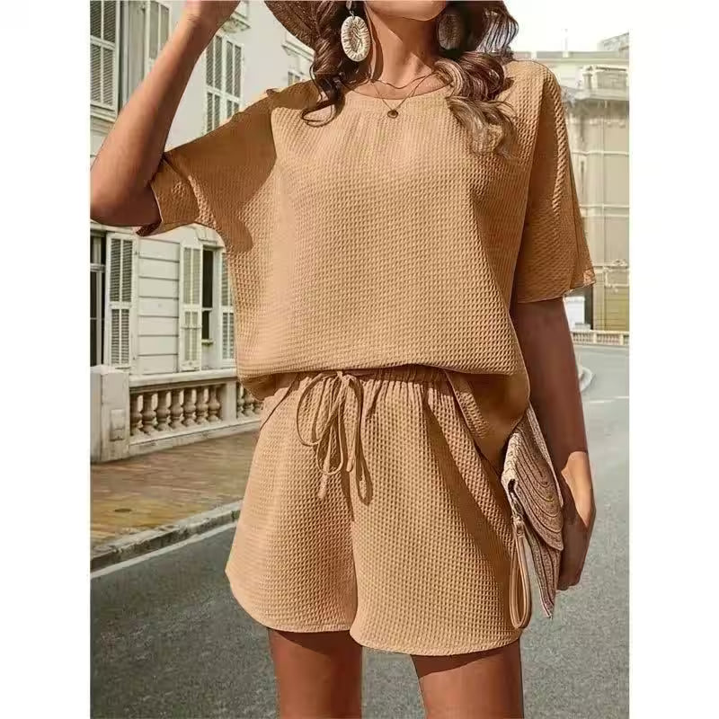 2 Piece Sets Outfit Solid Color Casual Loose Short - Additional View 18