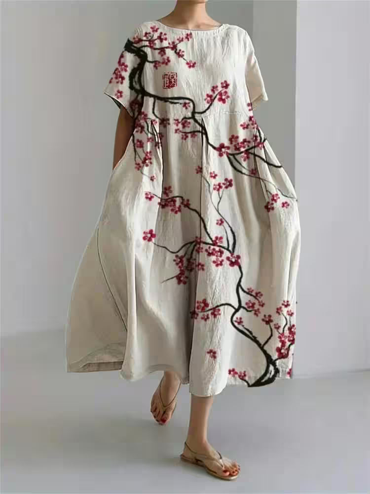 Flower 3D Printed Round Dress - Flower 3D Printed Round Dress for Women