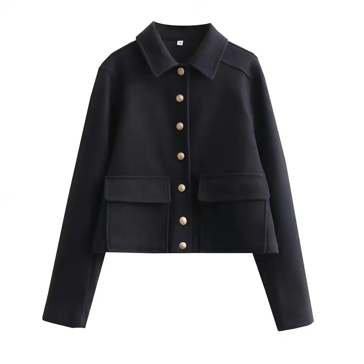 Jacket Women Button Cropped - Women's Fashion - View 6